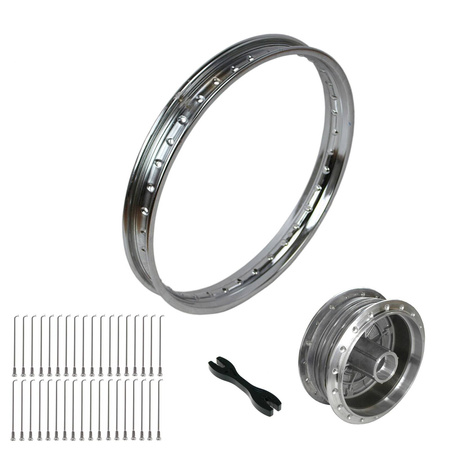 Chrome Wheel Hub, Spokes & Nipple Tensioner Set for Simson S51/KR51/SR4