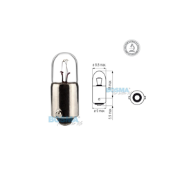 Kugellampe Glühlampe Glühbirne 6V 4W BA9S T4W mit E-Prüfzeichen