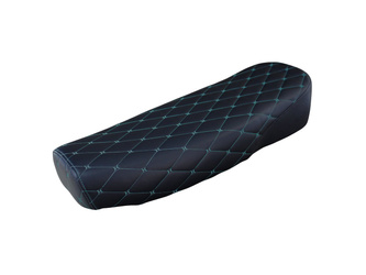 Seat for Simson S51 S50 S70 Enduro – black, quilted with green stitching