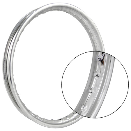 1.5x16in Chrome-Plated Steel Rim for Simson S50 S51 Schwalbe KR51