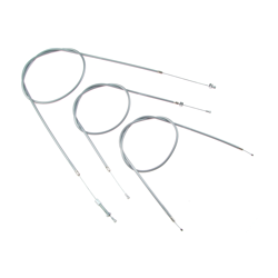 AWO Touring Motorcycle Cable Set w/ Adjuster Screw, 3-piece, Grey