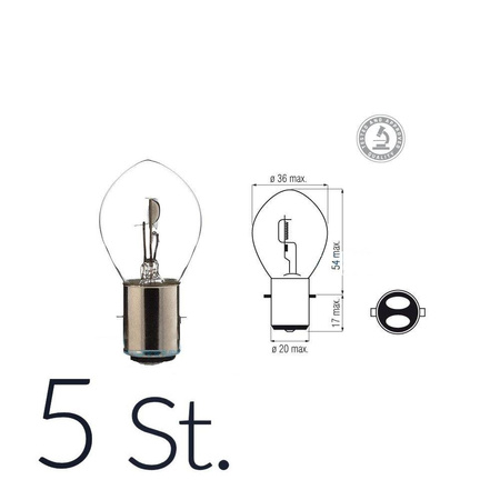 5x 6V 35/35W BA20d S2 Headlight Bulb E-mark for Simson MZ Hercules