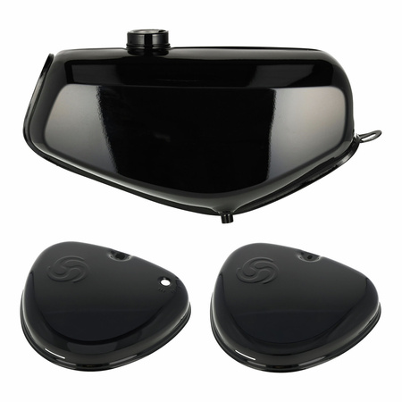 SET Kraftstofftank mit Seitendeckeln für FERO S51, S70 — schwarz