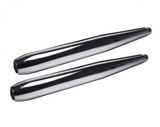 Pair Chrome Exhaust Mufflers for JAWA 350 Type 634 (1970-74)