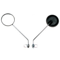2x Universal Side Mirrors Ø100mm M8 Clamp (L/R) for Moped Mofa Simson