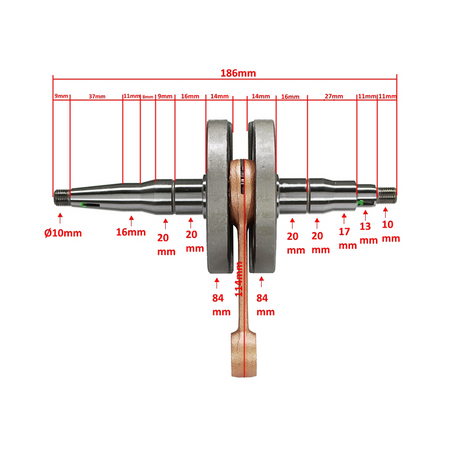 Crankshaft with connecting rod with needle bearing for Simson S51 S53 SR50 KR51 / 2 Schwalbe