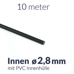 10m x Bowden cable sleeve with PVC inner sleeve, inside ø2.8mm for motorcycle brake clutch