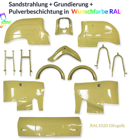 Powder Coating for Simson Duo Sheet Parts - RAL Color (Motorbike)