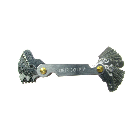 Thread Pitch Gauge 52-Blade - Metric 60° & Whitworth 55° for motorcycles