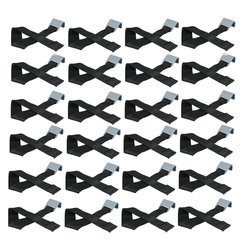 25x replacement belts with flat hooks (65cm) stainless steel for truck tarpaulin tensioners - black