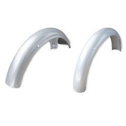 Set of 2x silver mudguards, 2x mud flaps, Bowden cable holder for Simson S51 S50