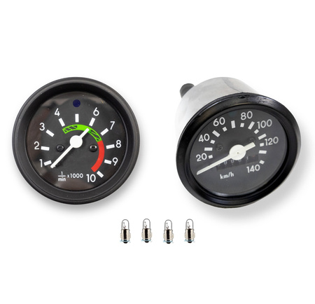 Speedometer + tachometer DZM for Simson S50 S51 with black ring