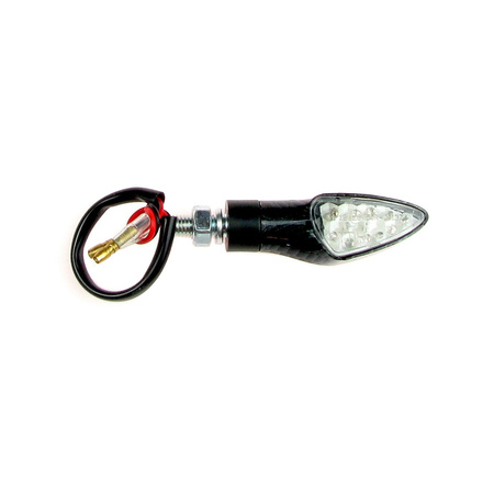 2x blinker LED M8x1.25 12-LED front / rear for ATV scooter - carbon (E-approved)