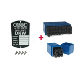 Tabliczka znamionowa + cyfry + litery dla DKW Auto Union Ingolstadt