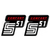 2x sticker for Simson S51 Comfort red-white | 1.Quality UV-resistant new