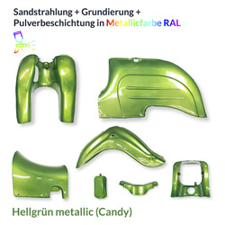 Usługa malowania proszkowego - Simson KR51 Schwalbe w kolorze candy light green metallic