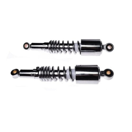 Chrome rear shock absorbers, pair, for Suzuki GN125 NF41A 1994-1999 4T