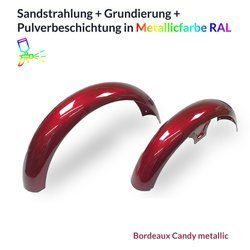 Pulverbeschichten Service Schutzbleche Kotflügel Simson S51 in metallic (Candy)