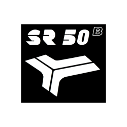 White Simson SR50 B Sticker | UV-Resistant Logo