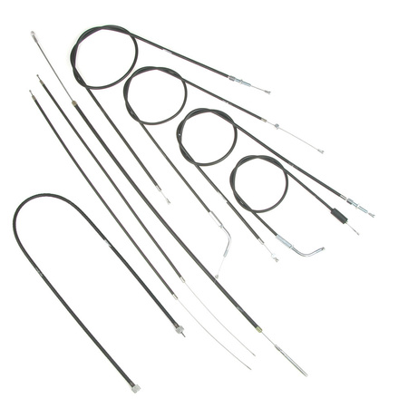 Bowden Cable Set + Speedo Cable for SIMSON KR50 (8pc) - Black