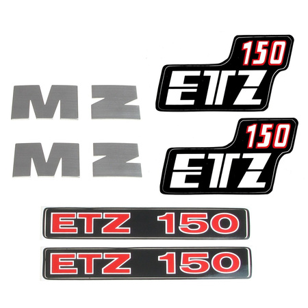 2x M+Z letters (aluminum matte, ribbed), 4x stickers for MZ ETZ150