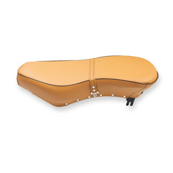 AWO Sport 425 Motorcycle Seat - Brown, Hold-Down Strap & Aluminium Trim