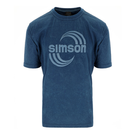 T-Shirt Acid-Washed, Farbe: petrol, Größe: XXXL - Motiv: SIMSON Cross