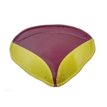 Saddlecloth seat cover for Simson SR2 SR2E (1st quality) - bordeaux / yellow