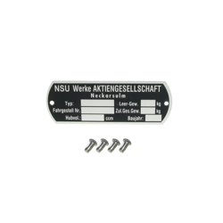 NSU Werke Neckarsulm round nameplate with 4 mounting nails for motorcycle