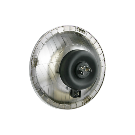 H4 Motorcycle Headlight + Grill, E-Marked Flat Clear Glass for MZ ETZ/TS