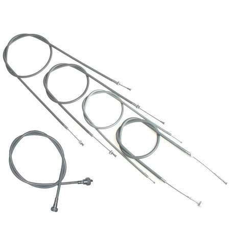 Bowden Cable Set with Speedometer Cable for MZ RT 125/3 (5pc) Grey