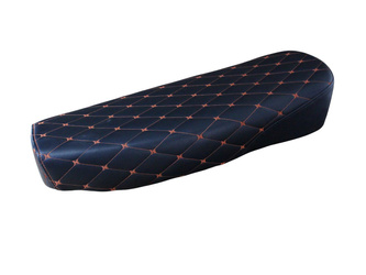 Seat for Simson S51 S50 S70 Enduro – black, quilted with red stitching