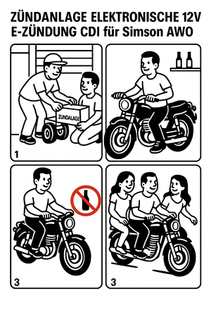 Elektroniczny zestaw zapłonowy 12V CDI do Simson AWO 425 Sport/Touren