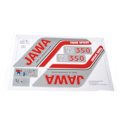 Adhesive film set (6 pieces) Set of stickers for JAWA TS350 type 638 639 - red