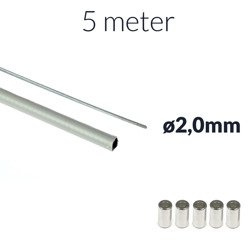 5m Inner Cable 2.0mm + 5m Gray Bowden Housing + 5 End Caps Moped/Motorcycle