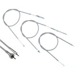 Zestaw cięgno Bowdena + linka prędkościomierza do Adler MB150 z gaźnikiem Bing (4-częściowy) - szary