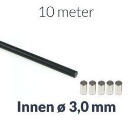 10m 3.0mm Bowden Cable Housing +5 End Caps for Moped/Bike Brake/Clutch