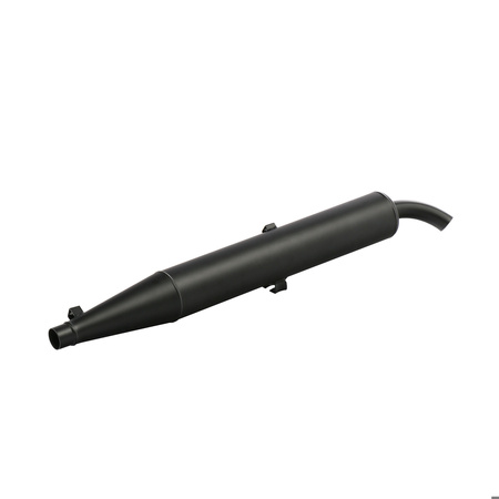 Auspuff für Simson S53, S83 - Schwarz matt, kurzer Endschalldämpfer