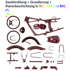 Powder Coating Service: IFA MZ BK350 Frame Parts & Fenders - Custom Color