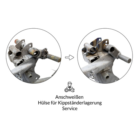 Weld-on sleeve for kickstand pivot Simson KR51 Schwalbe SR4