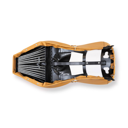 Fotel z paskami mocującymi i aluminiową osłoną do AWO Sport 425 - brązowy