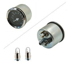 60mm Speedometer 100km/h + 2x12V bulbs for Simson S50/S51/S53/S70, Chrome