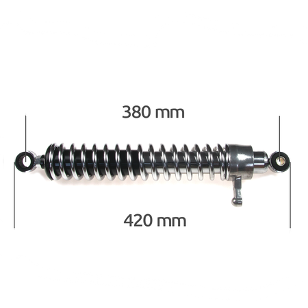 Federbeine Stoßdämpfer (Paar) verchromt mit Verstellhebel 380mm für MZ ETZ TS