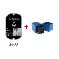 Type plate + stamped numbers + notch pin for IFA MZ BK 350
