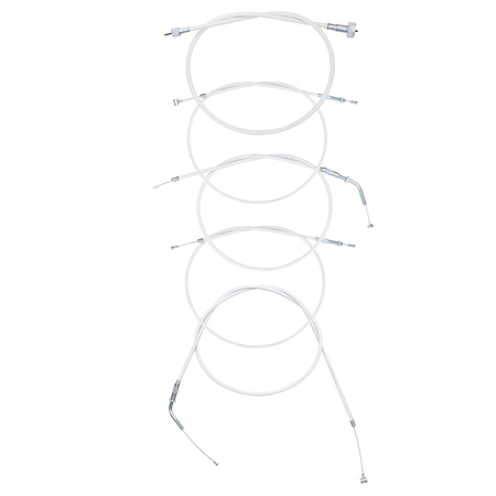 Bowden Cable Kit + Speedometer Cable M10xM16 for Simson SR2/SR2E 5pc white