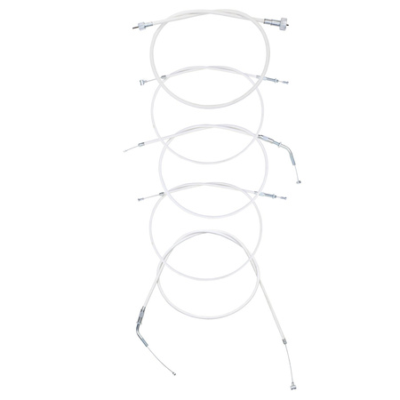 Bowdenzugsatz + Tachowelle M10xM16 passend für Simson SR2 SR2E, 5-teilig - weiß