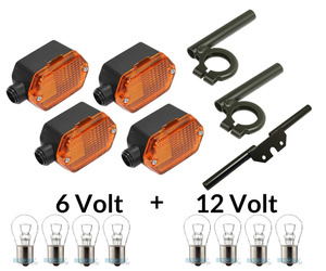 Kierunkowskaz + oprawka czarna 15mm do Simson S51 SR50 MZ ETZ + żarówka 6V + 12V