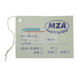 ADDINOL MZA Oil Change Sticker - Motorcycle Oil Reminder Label