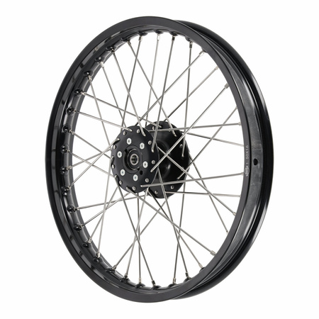 Black aluminum spoke wheel 1.5x16" Disc brake for Simson S51 - stainless steel spokes