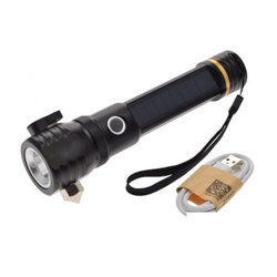 Tactical flashlight with solar charging function for motorcycle travelers and DIY enthusiasts